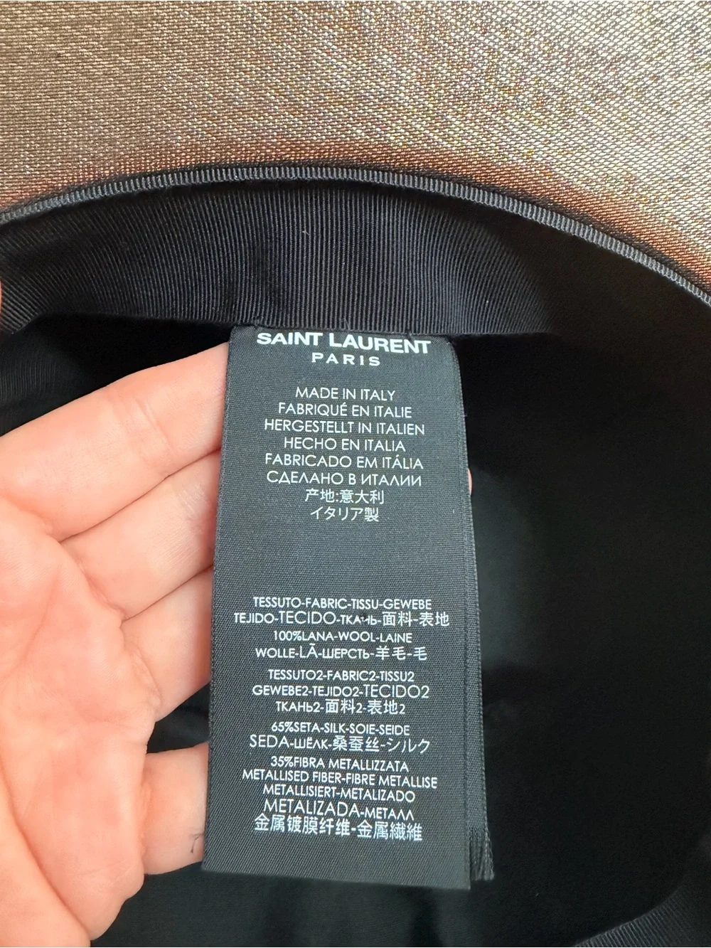 Saint Laurent Metallic Gold Wool & Silk Fedora Hat Size Medium Italy Retail $895